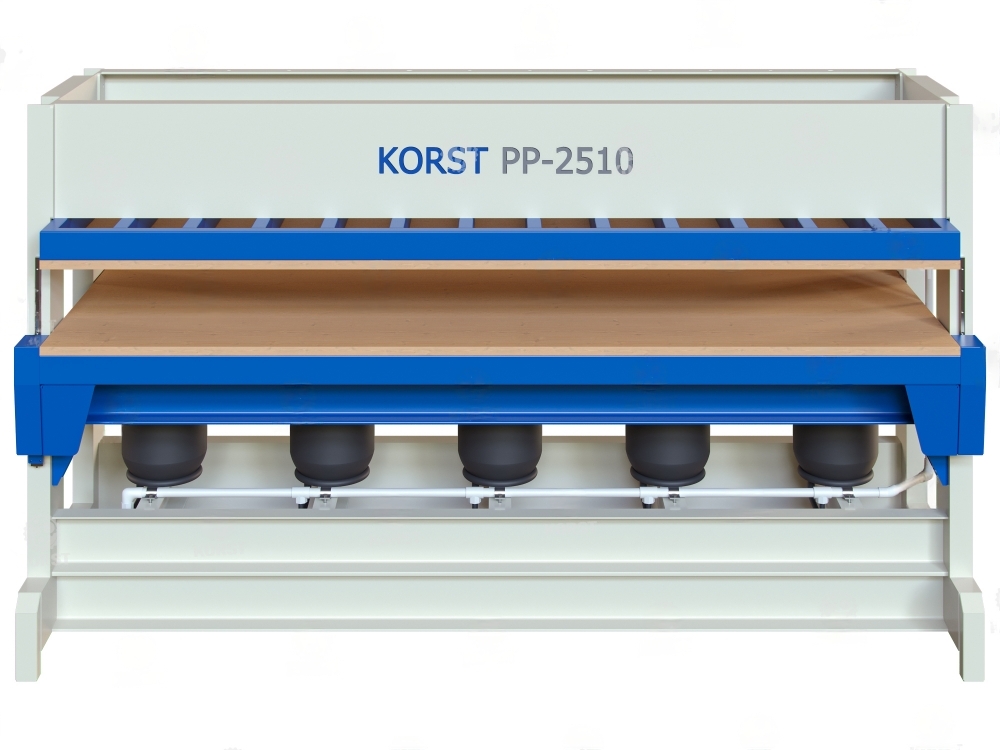Холодный пневматический пресс Korst PP-2512 для склеивания и облицовки заготовок